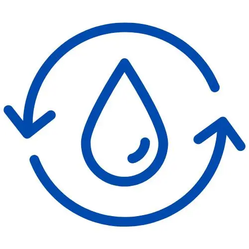 Water recycling system service icon.